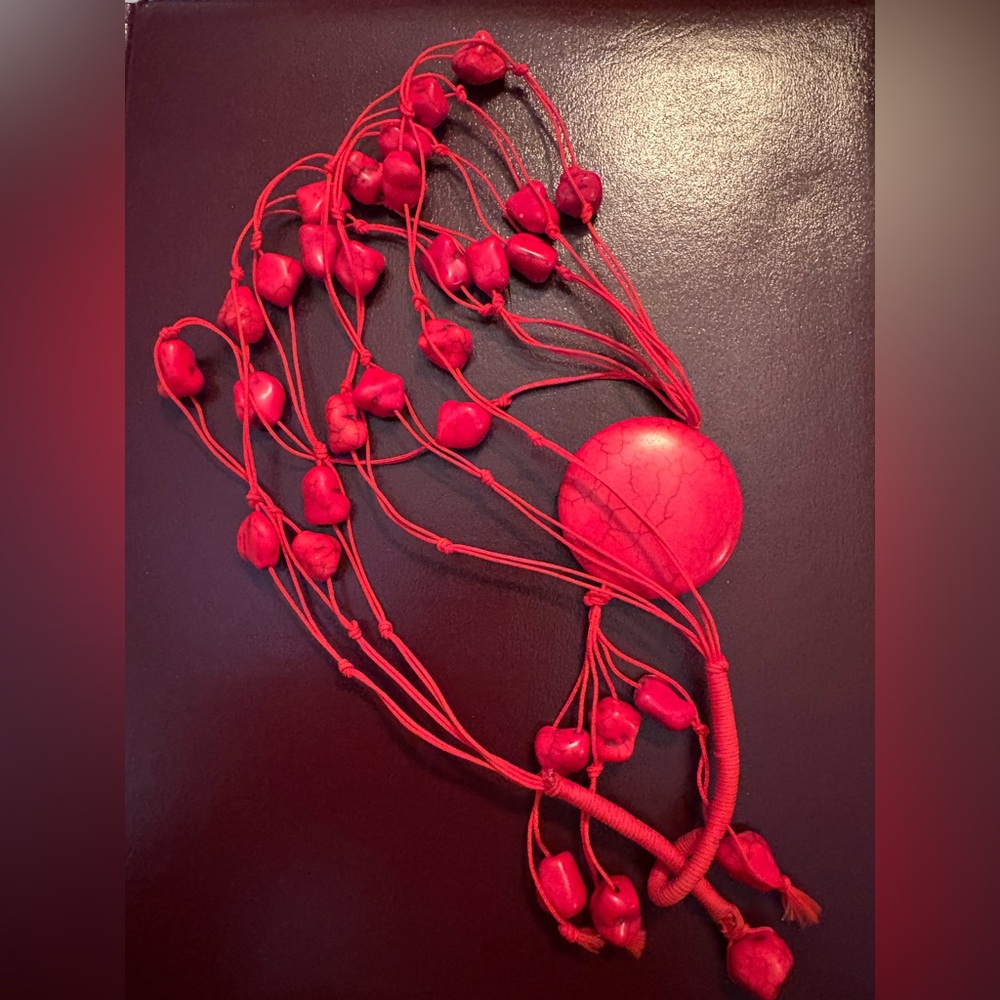 Elegant Red Beaded Necklace